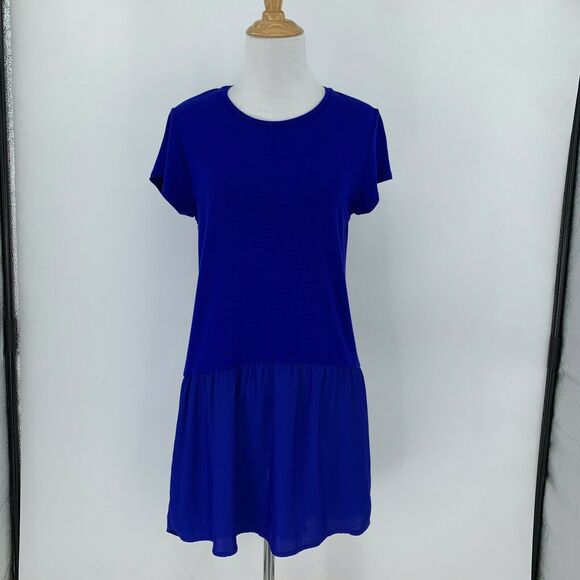 Anthropologie Dolan Left Coast Collection Peplum Tunic Women Size XS Blue Blouse - Picture 2 of 10